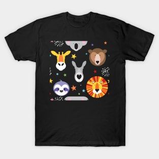 Furry friends cute animal pattern T-Shirt